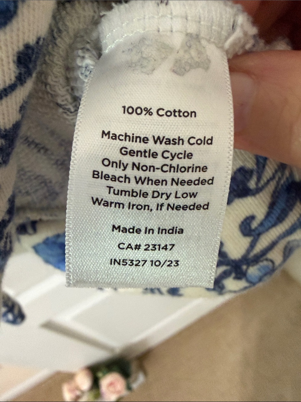 Talbots Cream Long-Sleeve Tee with Blue Floral Print - Picture 7 of 7
